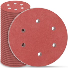 STEBRUAM 225mm Sanding Discs 30Pcs 6 Hole Hook & Loop Sanding Pads, Grit 150 for Drywall & Orbital Sanders