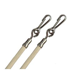 29" ALMOND Vinyl Coated STEEL DRAPERY BATONS with Stainless Steel Hooks (2-Pack)