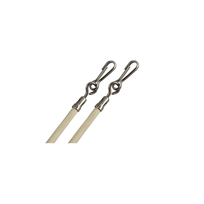 29" ALMOND Vinyl Coated STEEL DRAPERY BATONS with Stainless Steel