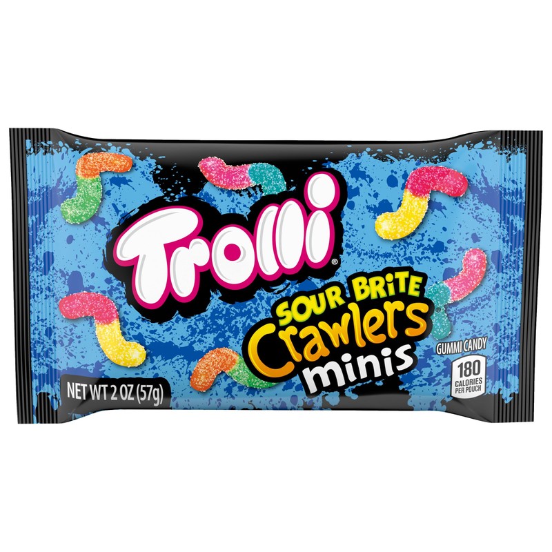 Trolli Sour Brite Crawlers Minis Candy, Sour Gummy Worms, 2