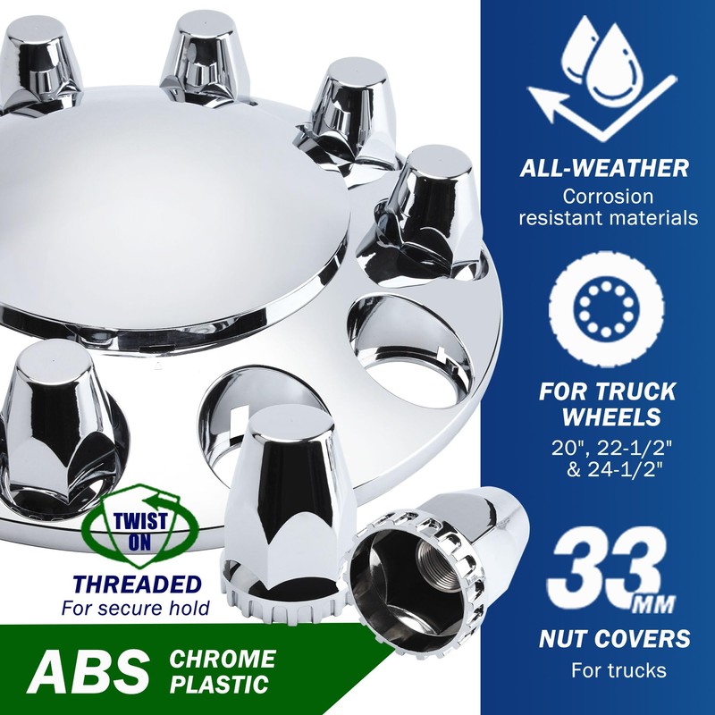 Vitonsbay Axle Wheel Covers for Semi Truck - 2 Front