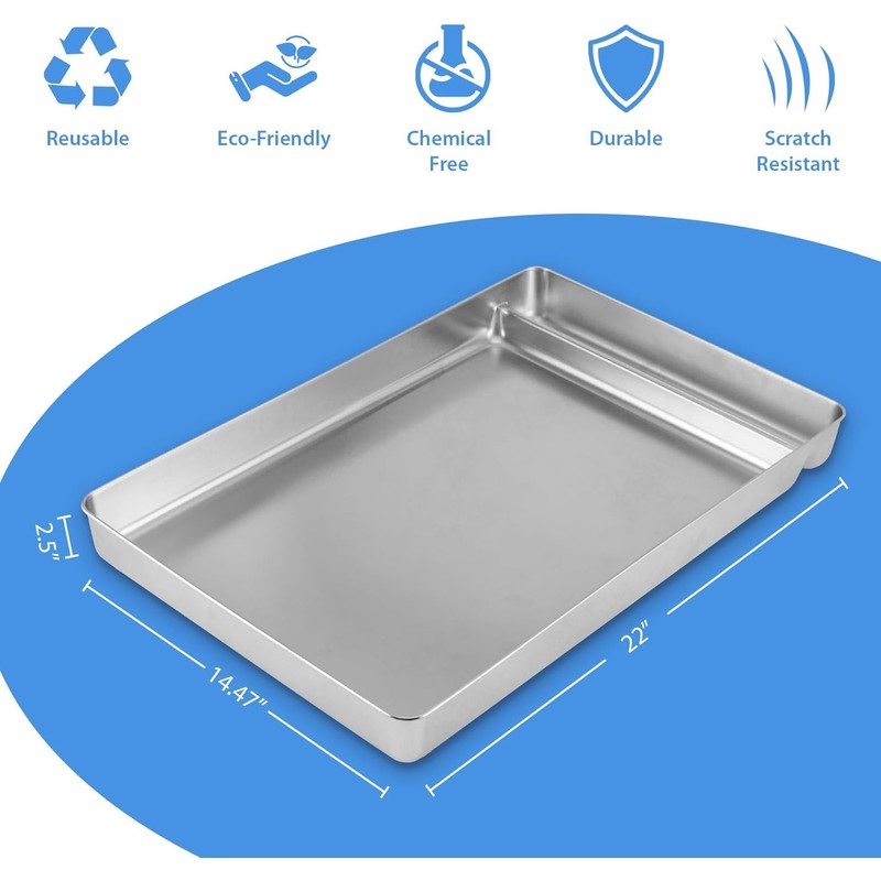 Stainless Steel Reusable Litter Tray Compatible with Petsafe Scoop-Free Self-Cleaning