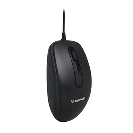 groov e Wired Optical Mouse - Computer Accessories for Laptops and PCs, Ergonomic Design, USB Connection, Compact Mouse - Black