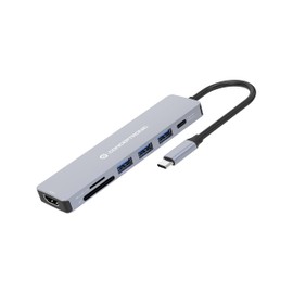 Conceptronic DONN19G 7-in-1 USB 3.2 Gen 1 Docking Station, HDMI, USB-A 3.0 x 3, SD, TF/MicroSD, 100W USB PD