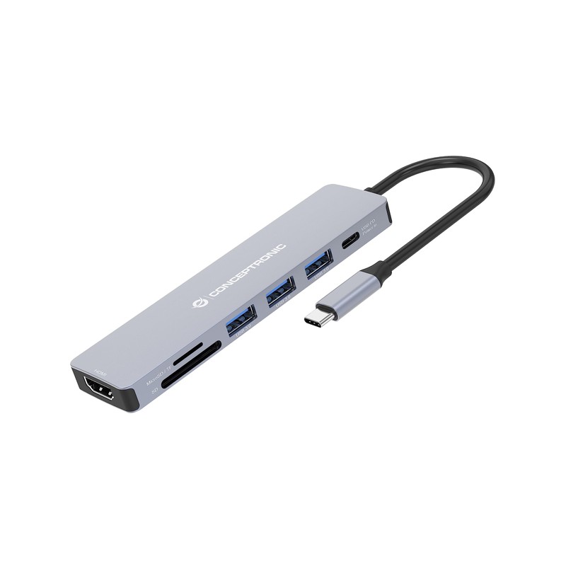 Conceptronic DONN19G 7-in-1 USB 3.2 Gen 1 Docking Station, HDMI,