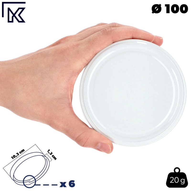 KADAX Set of 10 Screw Lids TO100 for Jars 100