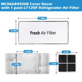MCR66849208 MCR66849219 Refrigerator Filter Cover Decor Replacement for LG Air Filter Cover, with 1pack LT120F Refrigerator Air Filter, Replace 4957379 AP6892370 PS12085698 EAP12085698 ACW75477501
