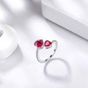 Aurora Tears Birthstone Adjustable Rings 925 Sterling Silver Birthstone Open