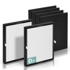 Idylis Air Purifier Replacement Filter D for Filtrete and Idylis Air Purifier IAP-10-280 IAP10280 AC-2118 AC-2123 and Idylis Air Purifier Filters IAF-H-100D, 2 HEPA Filter & 2 Extra Carbon Pre-filter