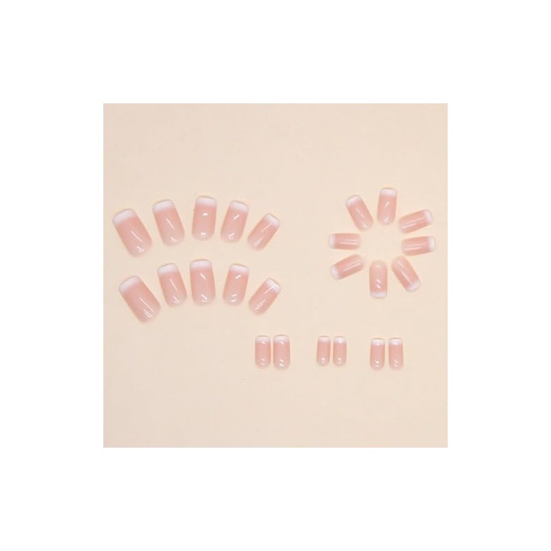 24 Pcs de Uñas Postizas a Presión,Uñas Postizas Cuadradas Cortas
