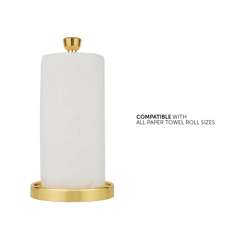 Ivilon Countertop Paper Towel Holder - Modern Tapered End Cap