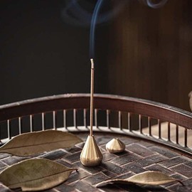 3Pcs Gold Mini Brass Incense Holder, Incense Cone Holder, Portable Coil Incense Holder, Incense Stick Holder for Home Office Teahouse, Water Drop Shape, Incense Holders