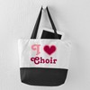 CafePress Choir Stitch Heart Canvas Tote Top Zipper Closure