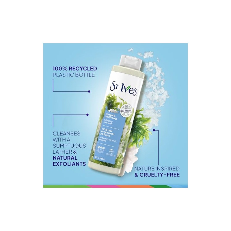 St Ives Body Wash Sea Salt Pacific Kelp 4P 22oz