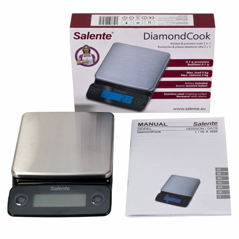 SALENTE DiamondCook Kitchen & Precision Decimal Scales 2-in-1