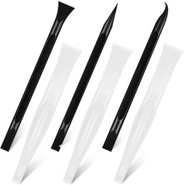 Honoson Non-scratch Plastic Scraper Tool Carbon Fiber Plastic Cleaning Tool Pen-shaped Stiff Scraper for Kitchen Sticker Scratch Cleaning(White)