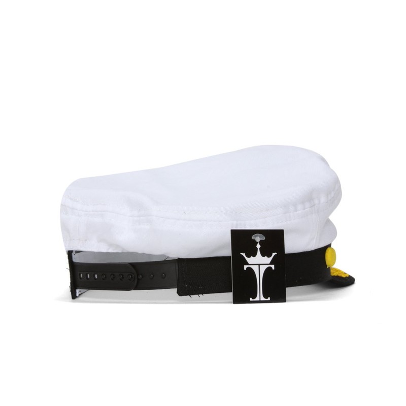 TOP HEADWEAR Mens Adjustable Captain's Cap - White