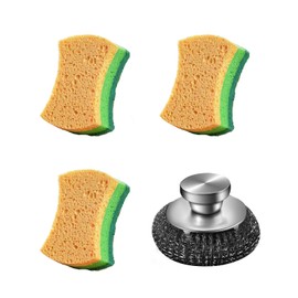 1 Pieces Cast Iron Cleaner Set Include Stainless Steel Chainmail Scrubber With Towel Wall Hook 8