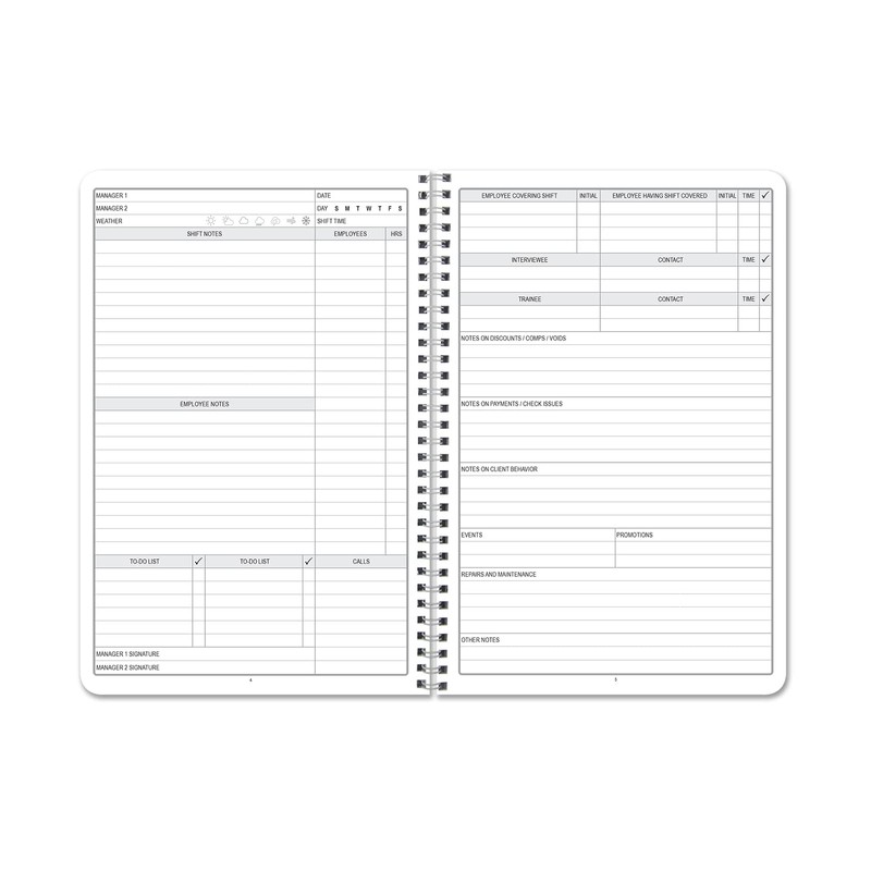 BookFactory Manager Notebook Manager's Log Book Planner Management Logbook, Wire-O