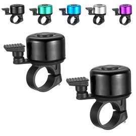 2 Pcs Color Bike Bell with Loud Melodious Sound Classic Mini Bicycle Bell for Road and Mountain Bike Bell Adults Kids (Black)