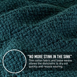 Country Cottons Old Fashion 100% Cotton Dishcloths - Set of 4 Mixed Colors - 2 Slate Blue/2 Natural -11" x 11"