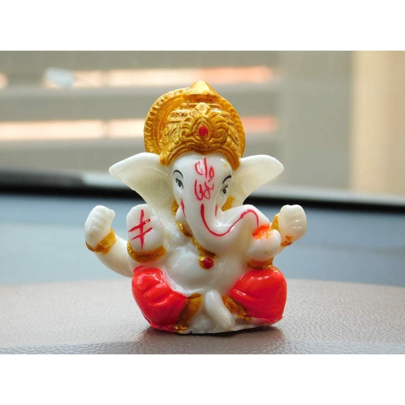 Glossy Lord Ganesha Idol 2 Inch and Polyresin Small Ganesha