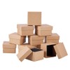BENECREAT 24 Pack Ring Box 5x5x3cm Kraft Brown Square Cardboard