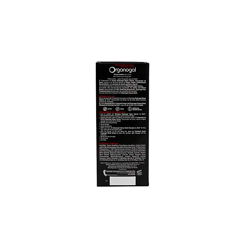 Organogal Tratamiento, color Negro Intenso, 130 ml Shampoo Grisi negro