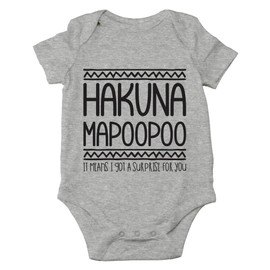Hakuna Mapoopoo - Parodia de películas y traducción divertida - Lindo body de bebé de una pieza, Gris (Sports Grey), 6 meses