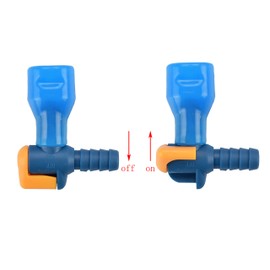 AXEN ON-Off Switch Bite Valve Tube Nozzle Replacement for Hydration Pack Bladder (Blue-90 Degree, 2 in 1 Pack)