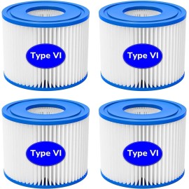 Future Way 4 Pack Type VI Hot Tub SPA Pool Filter Replacement For Coleman Saluspa Lay-Z-Spa