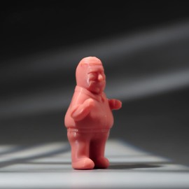 SOUFORCE 1/64 Scale Miniature Figure Cute Man Fat Fool Uncle Action Figure White Model