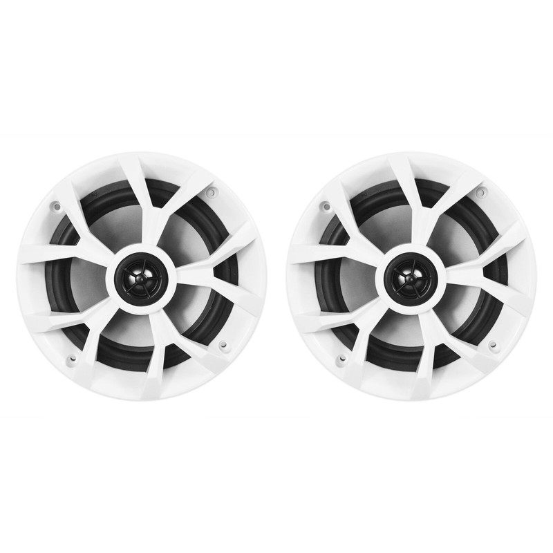 Rockville (4) Rockville RKL65MBW 6.5" 700w Marine Boat Speakers w/LED+Black/Wh