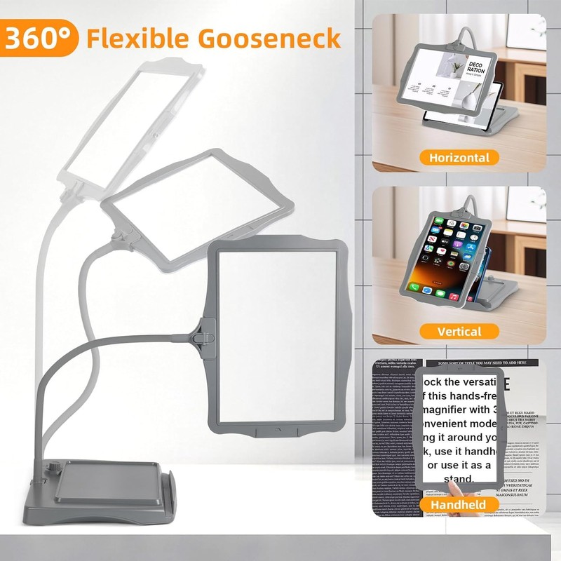 Magnifying Glass with Light and Stand 50 LED Desk Magnifying