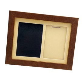 Fenteer Photo Frame Medal Display Shadow Box 7x9inch for Kids Memory Keepsake with Stand, Tea Color Frame