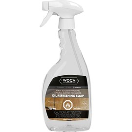 WOCA Denmark Oil Refreshing Soap Spray Natural |750 ml| Plant based cleaner for use on oiled or waxed wood. Great for floors, butcher block, cutting boards and furniture. Food Contact Safe