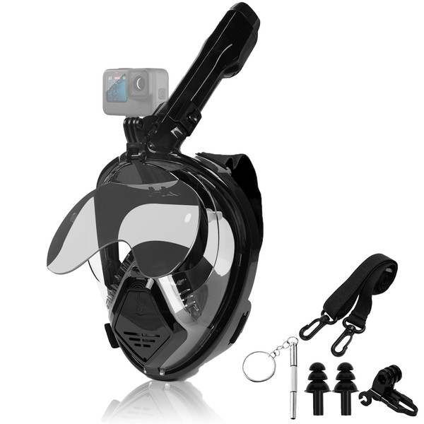 Full Face Snorkel Mask Adults with Myopia Frame Clip, Snorkeling