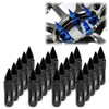 Black 20 PCS M12x1.25 Lug Nuts Spiked 60mm Extended Tuner