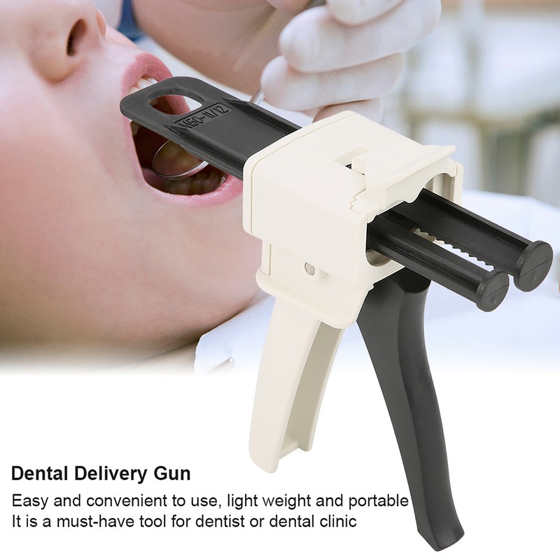 Dental 1:1/2:1 Cartridge Silicone Rubber Mixing Dispenser Delivery Impression Gun