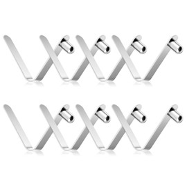 FdcZeyxior 8 Pieces Kayak Paddle Spring Snap Clips, Metal Push Button Spring Clip Stainless Steel Tent Pole Push Locking Tube Pin Clips for Kayak Paddle Camping Tent Pole, Silver