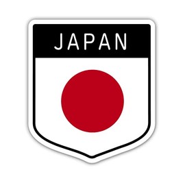 Squiddy Japan Flag Shield - Vinyl Sticker for Car, Laptop, Notebook (5" high)