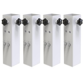 FOROIRON 4 Pack Carbon Steel Dorm Bed Risers 3.15" Diameter Metal Bed Riser Tall Bed Riser for College Dorm Wooden Bed Frame, Table Adjust Height 3.2", 5.1"(Fit for Bed Leg 2.3-3.1")