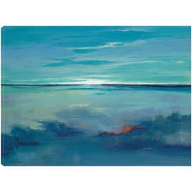 Fine Art Canvas Blue Ciel Canvas Wall Decor by Artist Victoria Jackson for Living Room, Bedroom, Bathroom, Kitchen, Office, Bar, Dining & Guest Room - Ready to Hang - 43 in x 32 in