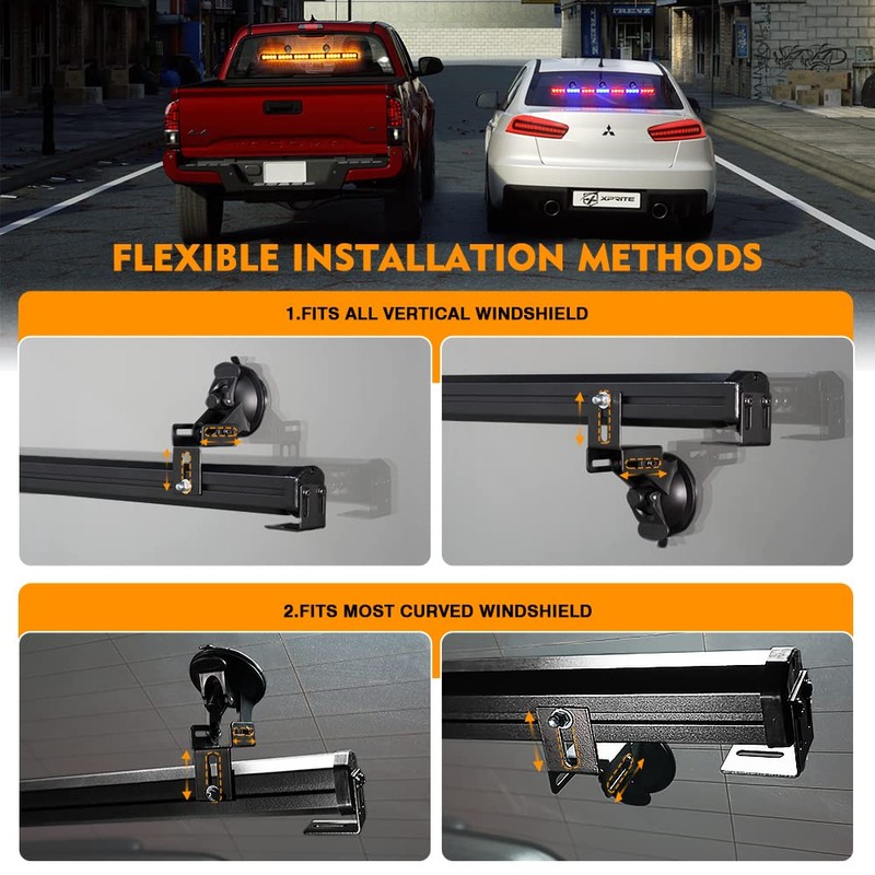 Xprite 31.5 Inch Blue LED Traffic Advisor Strobe Light Bar,