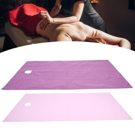 Joyzan Spa Massage Bed Sheet, Massage Table Sheet with Face Hole, Reusable Oil-Resistant Bed Sheet, Salon Duvet Cover, Massage Tablecloth for Beauty Face Salon, Pack of 2 (Purple + Pink)