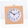Mobestech Creative Wooden Square Alarm Clock with Night Light Snooze