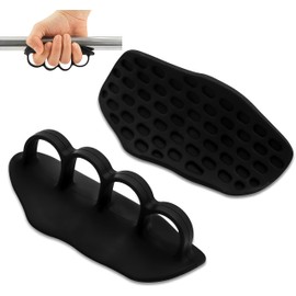 Anti-Slip Workout Grips: New Rubber Gym Grips Deadlifts Palm Protection Gloves for Weight Lifting, Dumbbell, Deadlift, Bar Pad Pull Up Grippers, Gym Training and Exercise for Men Women (Black Pair)