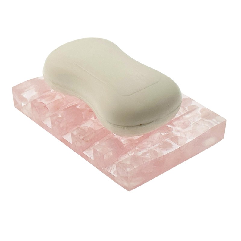 vinsiora Draining Soap Dish Pink Crystal Holder, Self Draining Bar