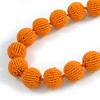 Avalaya Orange Glass Bead Ball Chunky Necklace/54cm L