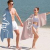WAITPI Mr and Mrs Beach Towel Set of 2, Honeymoon